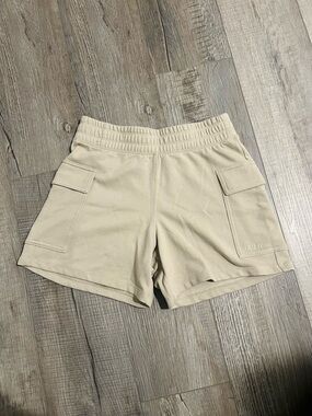 DKNY Tan Cargo Sweat Shorts - Women's Casual Pull-On